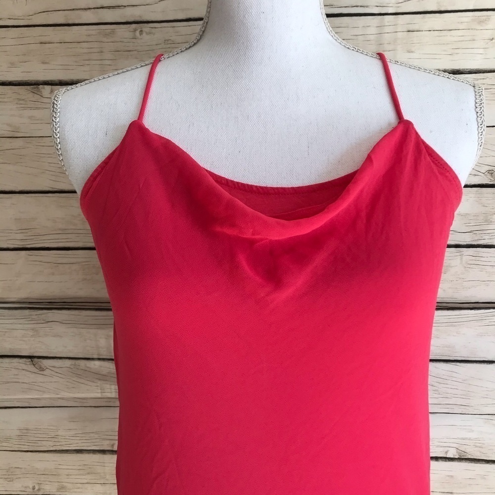 Express Pink Sheer Lined Racerback Top - Picture 2 of 8
